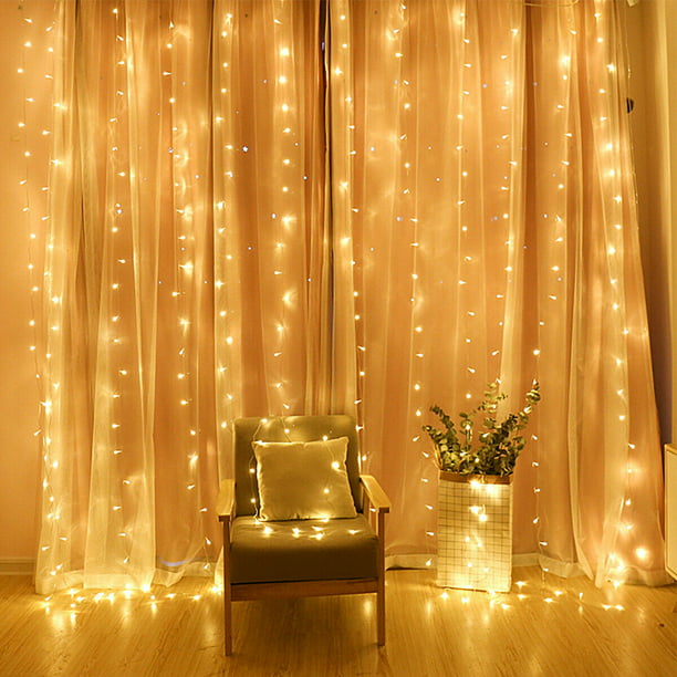 3M*3M Curtain Fairy Hanging String Lights Christmas Wedding Party Home Decor 